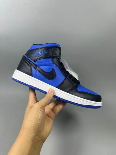 Air Jordan 1 Blue Black Men's Women's Basketball Shoes-72